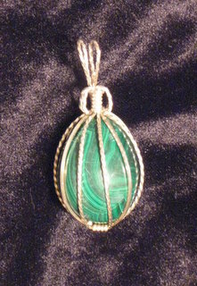 P-32 Malachite egg wrapped in sterling silver wire $35 (3).jpg